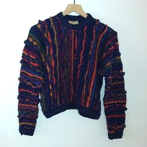 Vintage Coogi Australia Classic Multi Color Sweater Size SS Cotton Linen
